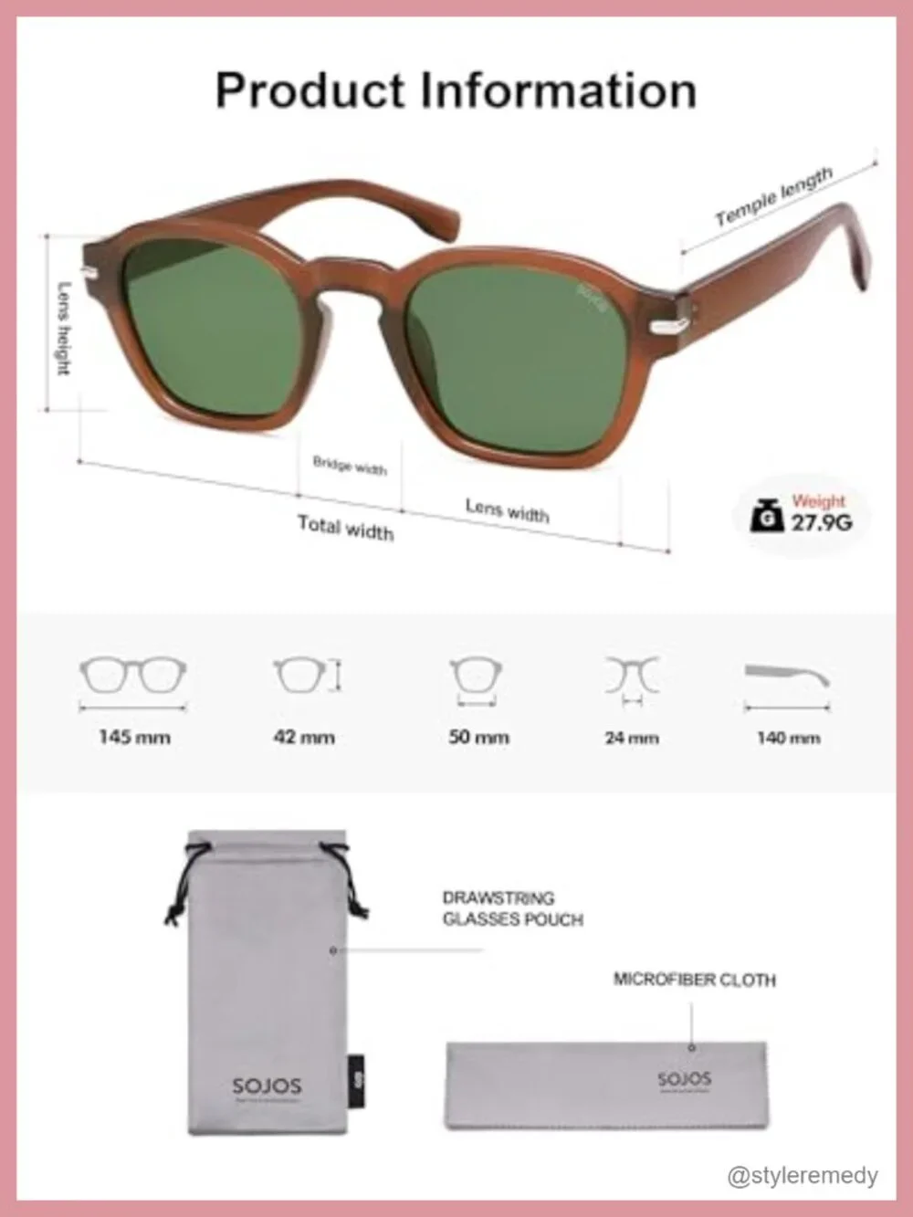Vintage Retro Square Polarized Sunglasses UV400